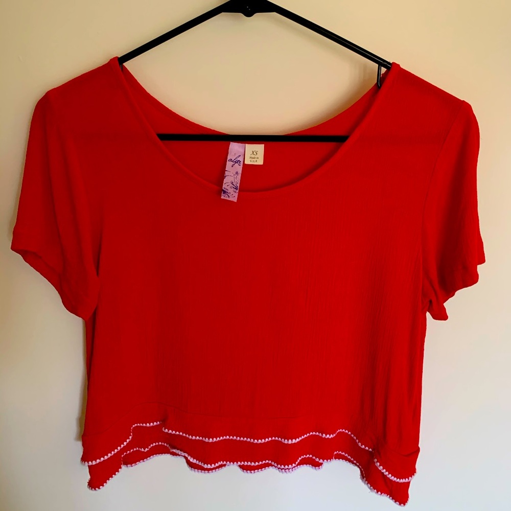 Red crop top